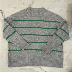 Aerie Gray and Green Striped Sweater